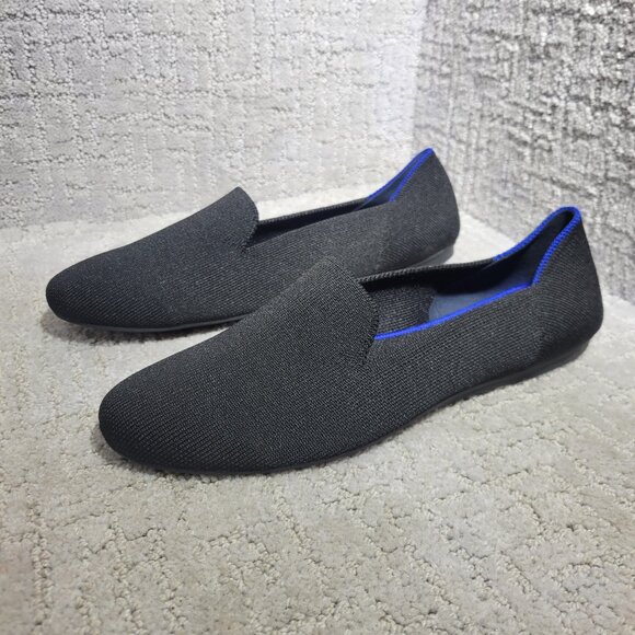 Rothy's The Loafer Black Solid Round Toe Slip On Flat Shoes Womens Size 9.5 - Picture 2 of 13